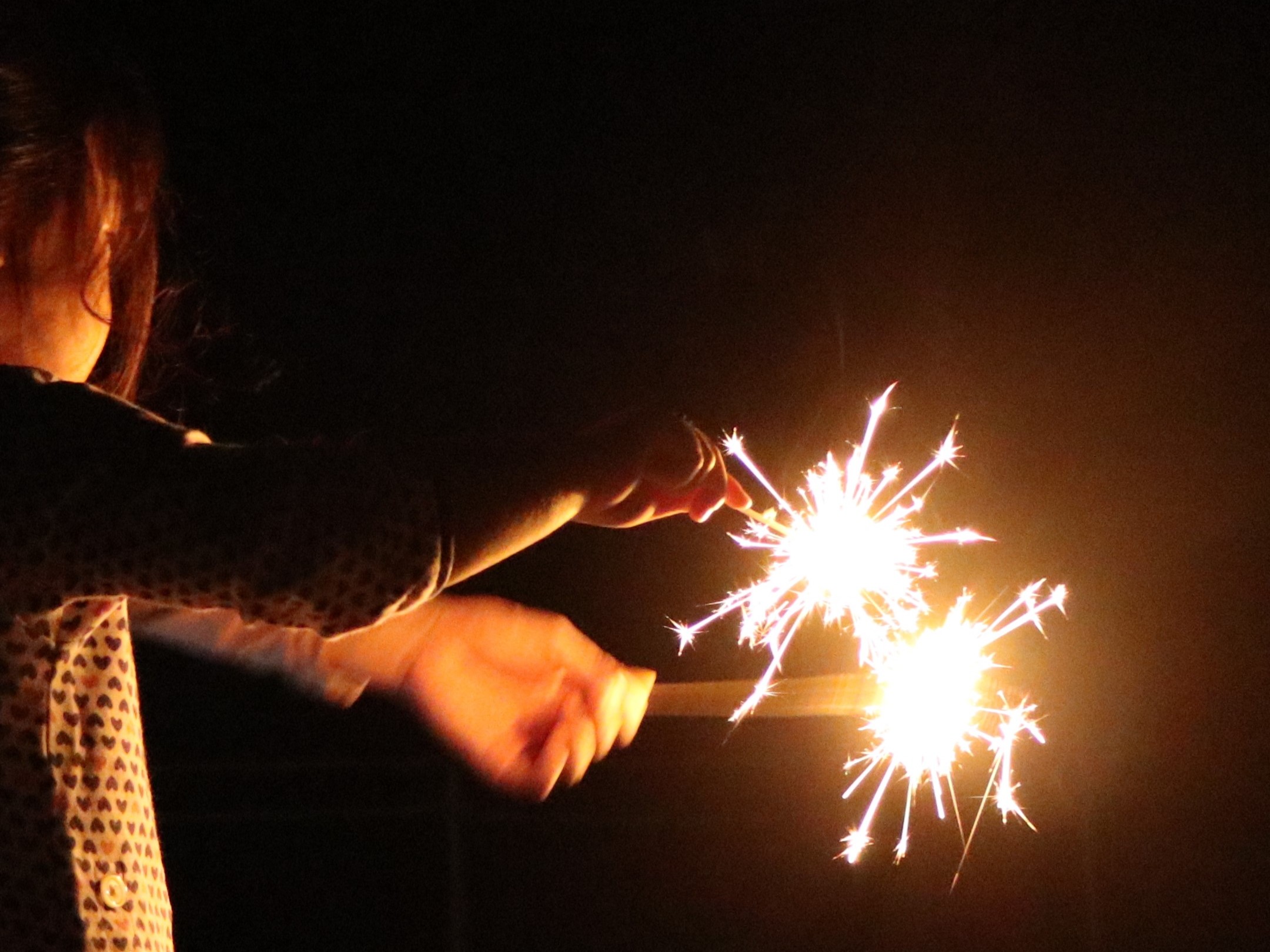 庭での花火もぽつり一軒宿ならでは