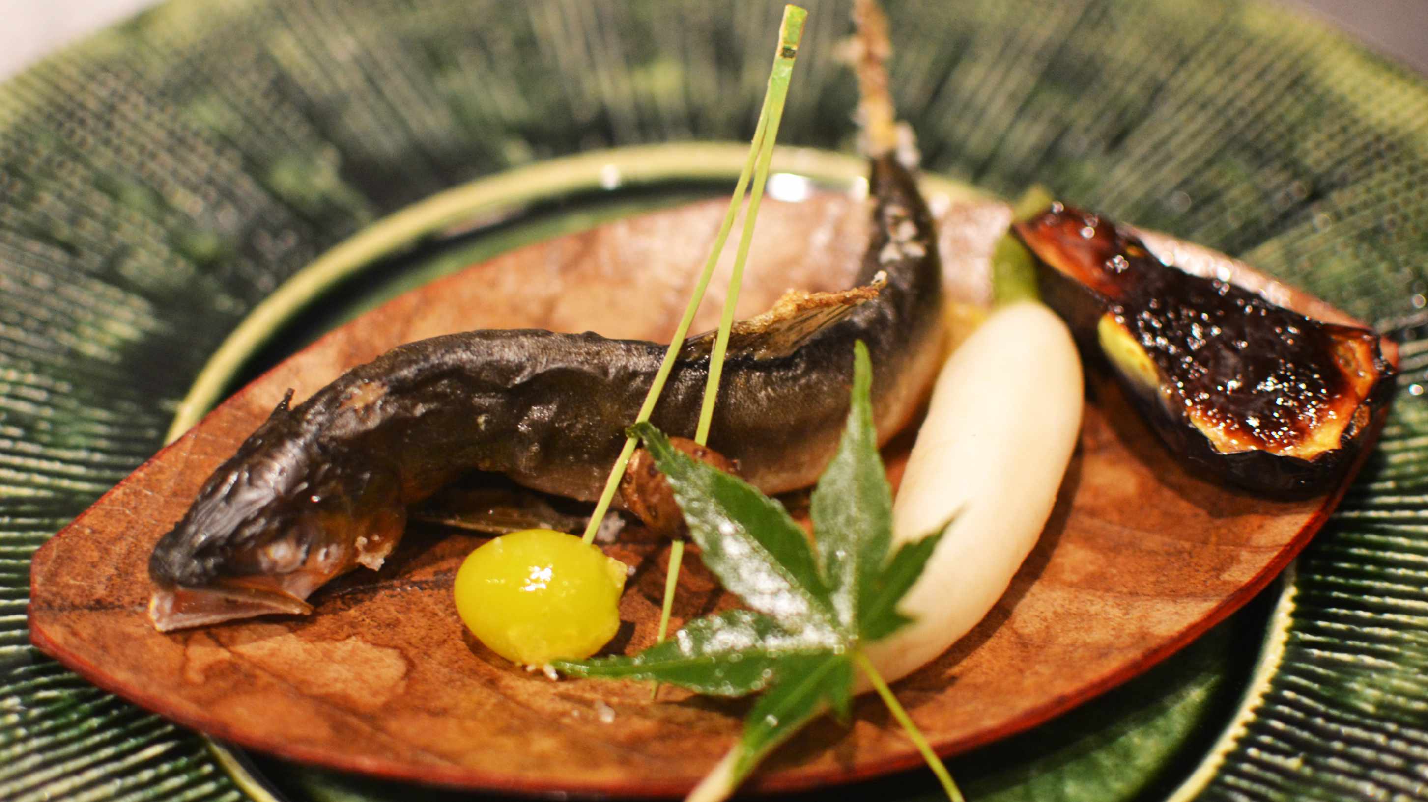 ～ある日の焼き物　鮎の姿焼き～夏野菜の田楽を添えて