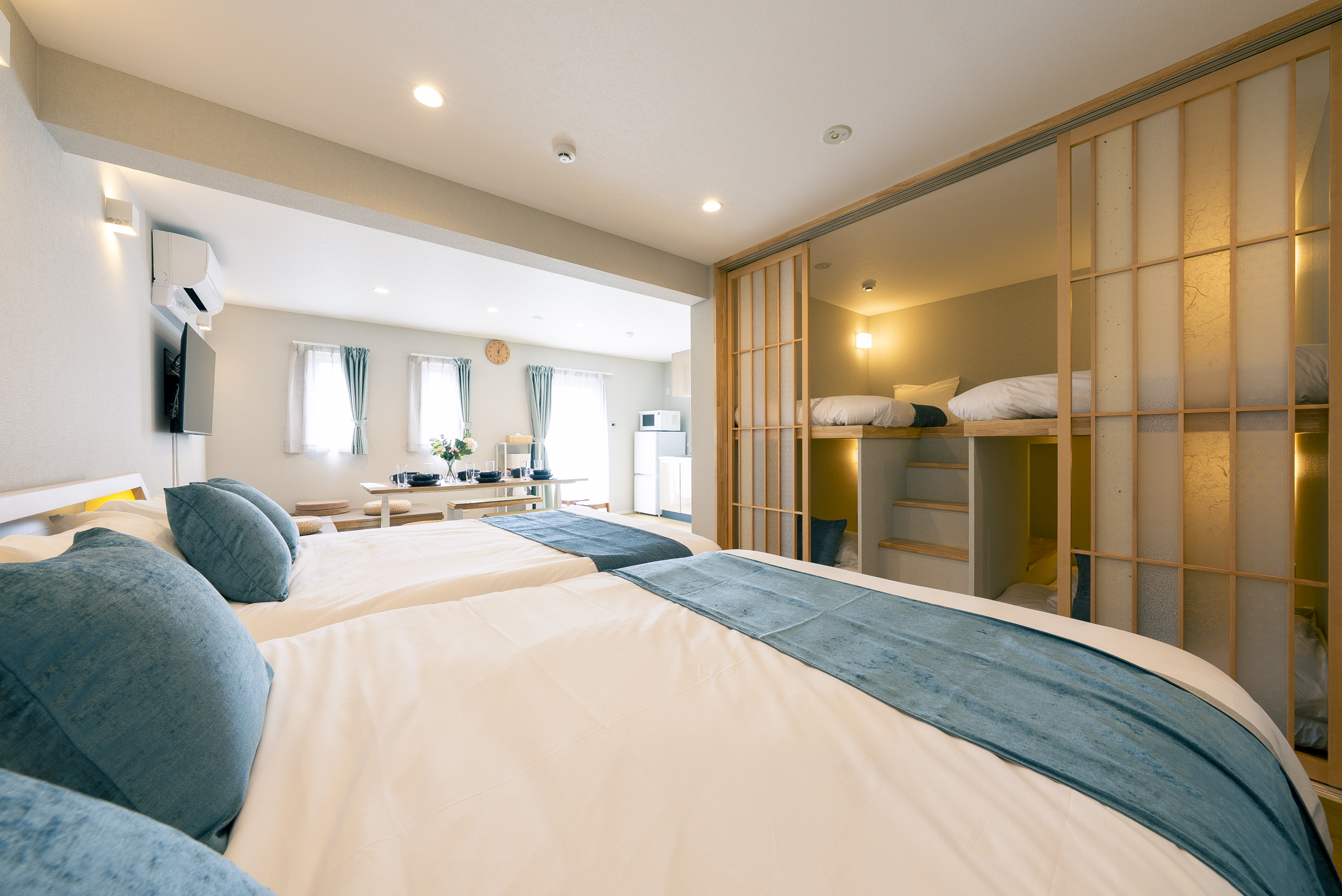 印象的な和モダン寝室