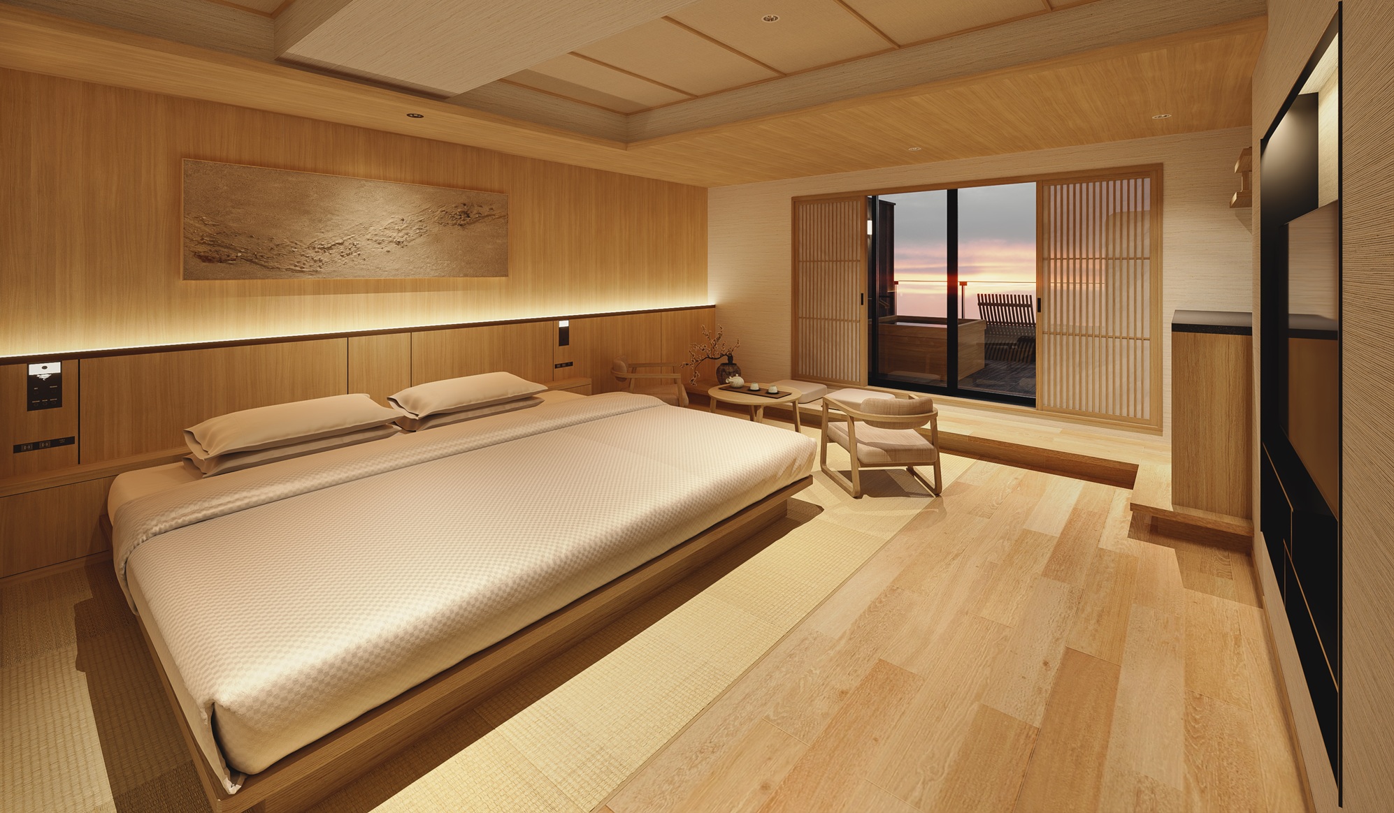 【客室】温泉かけ流し半露天風呂付和洋室ダブル＜42～44平米＞※写真はイメージです