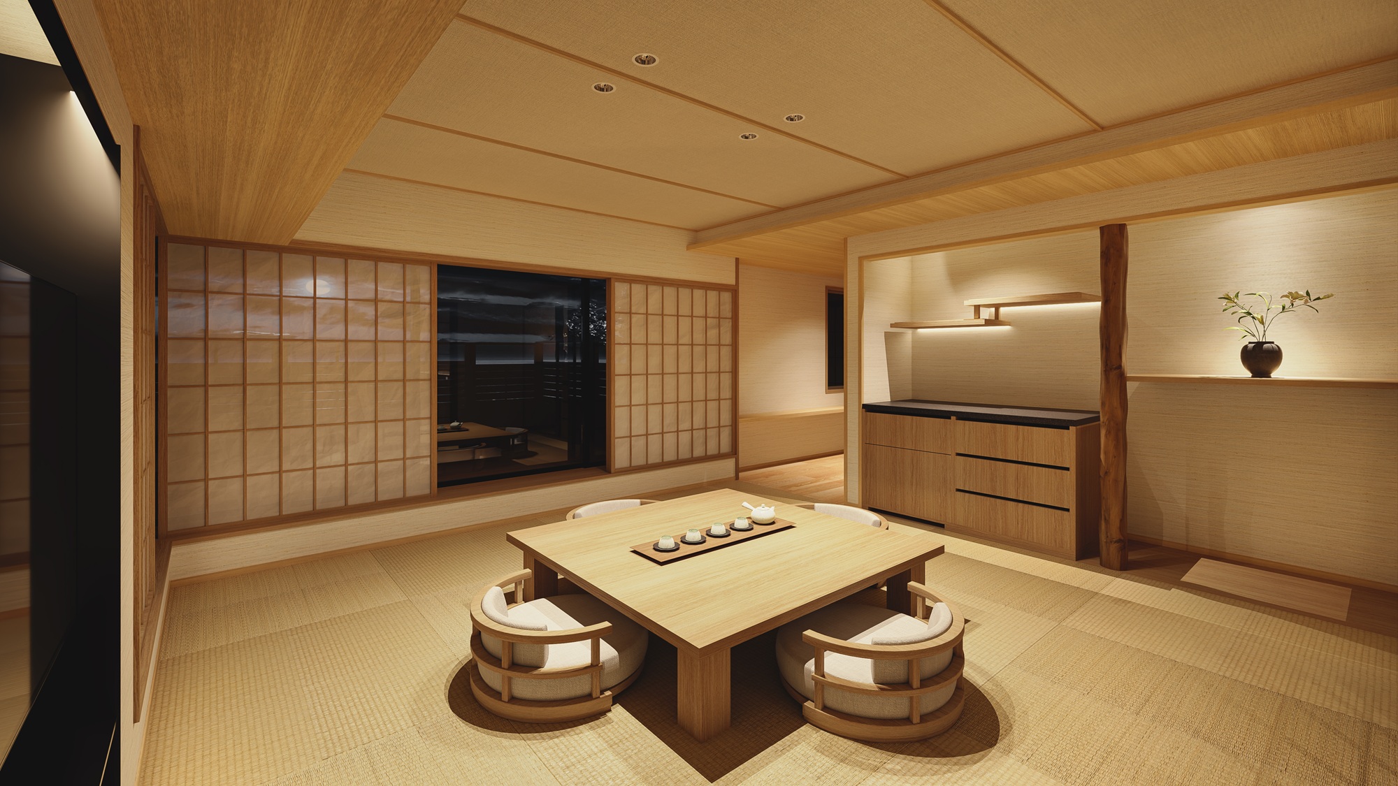 【客室】温泉かけ流し檜露天風呂付コーナースイート＜69平米＞※写真はイメージです