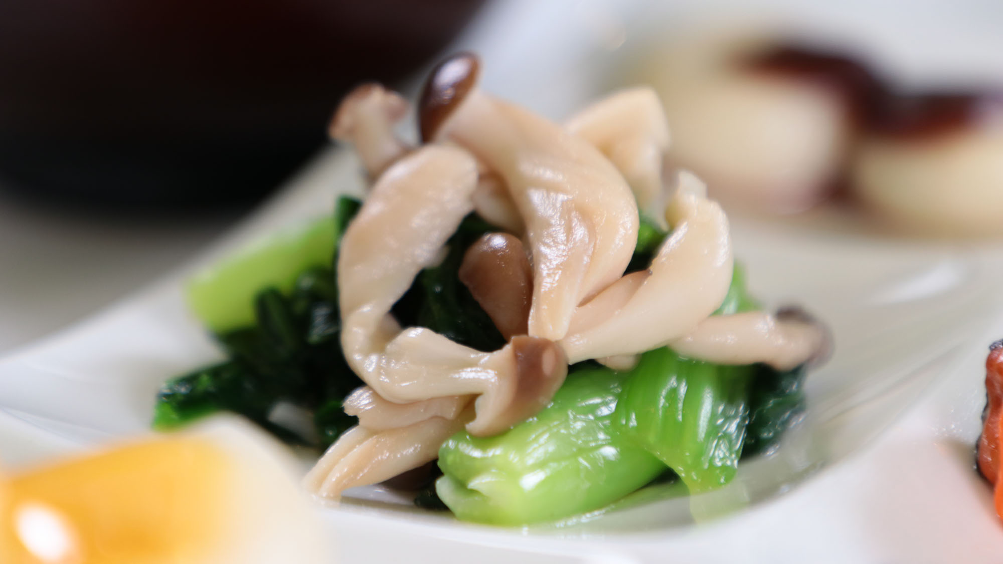 料理_朝食_小松菜としめじのお浸し*