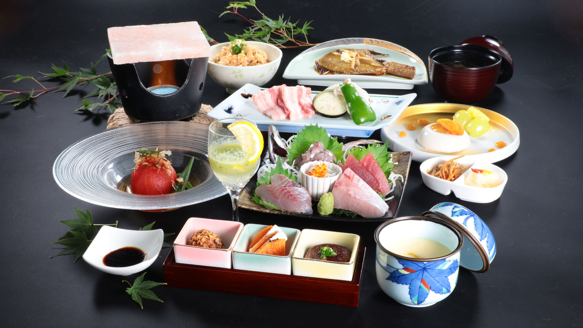 料理_夕食_旬の刺身付グレードアップ*