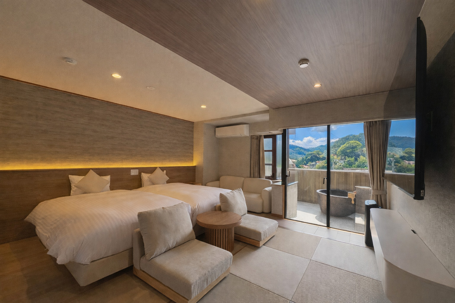 プレミアムツイン A type【露天風呂付客室】