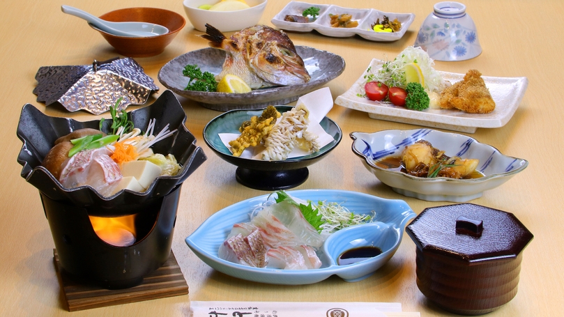 【1泊2食付き・敦賀真鯛フルコース】当館の一押しコース！すべての料理に真鯛を使っています！
