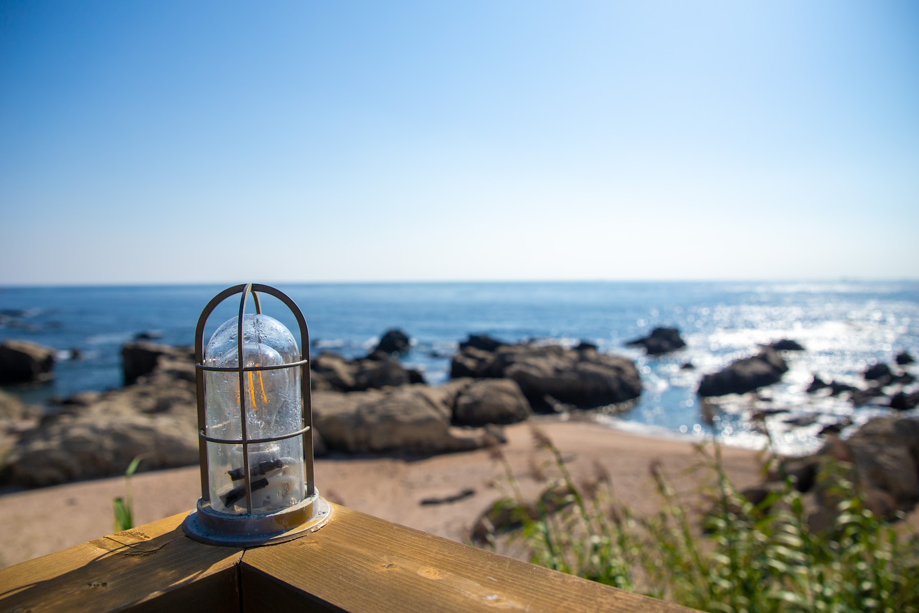 デッキからの海
