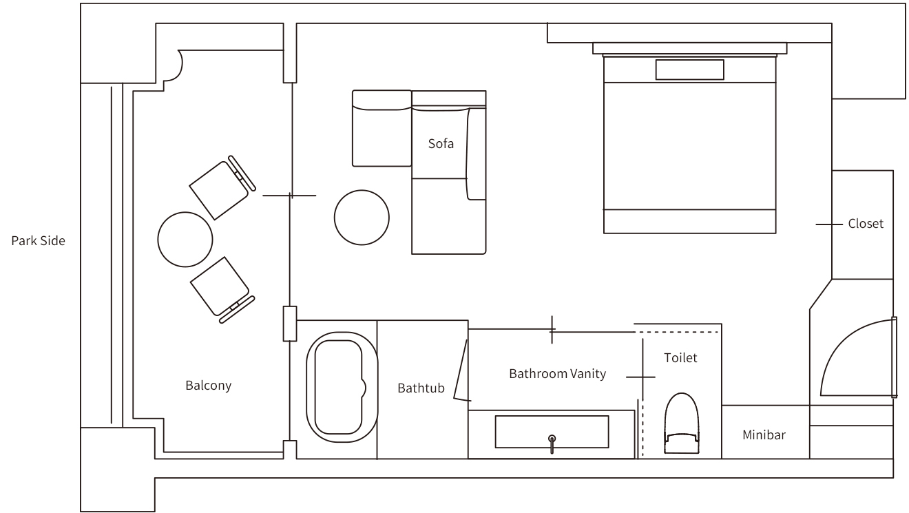 【間取り図】TSUBAKIMORI Room Double