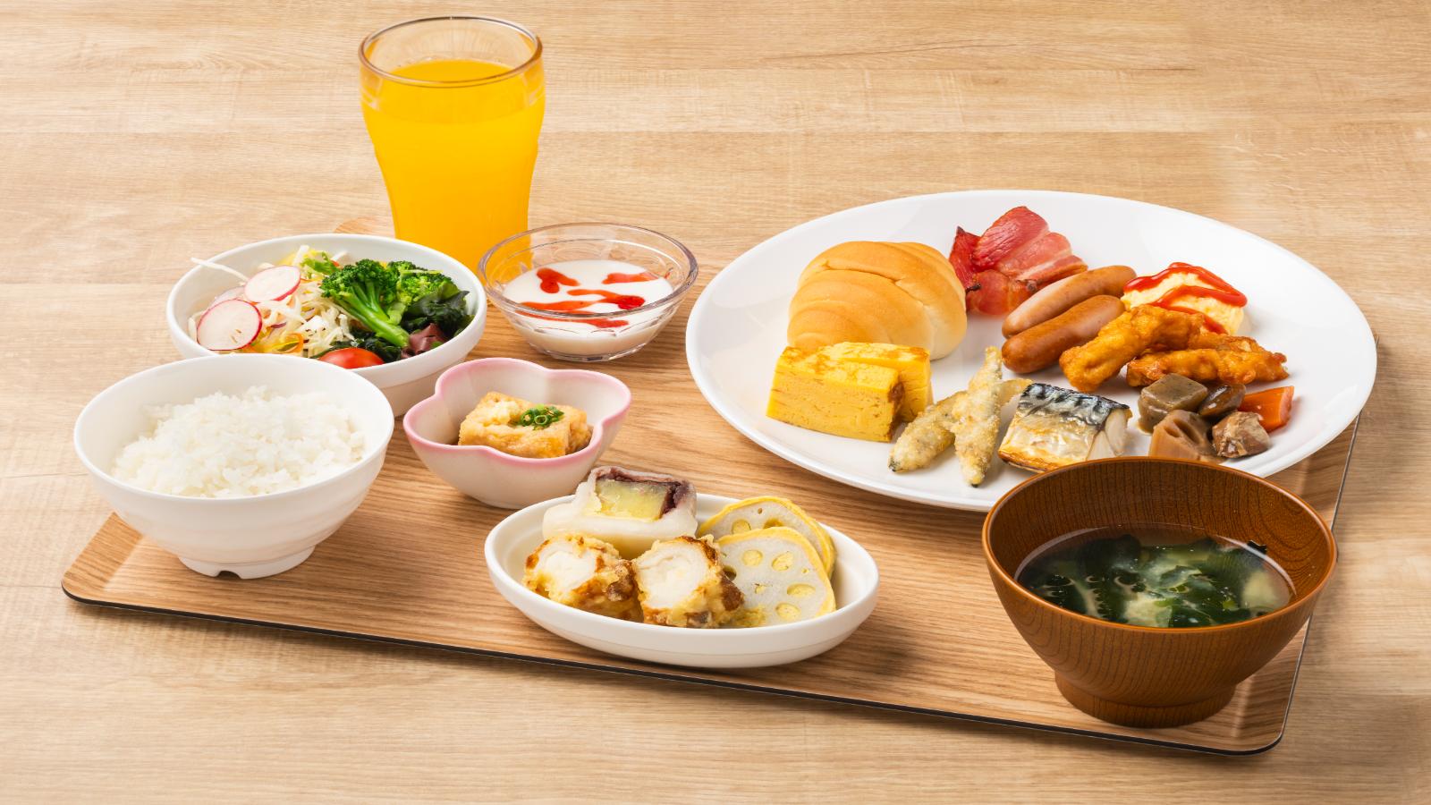 無料朝食ビュッフェ
