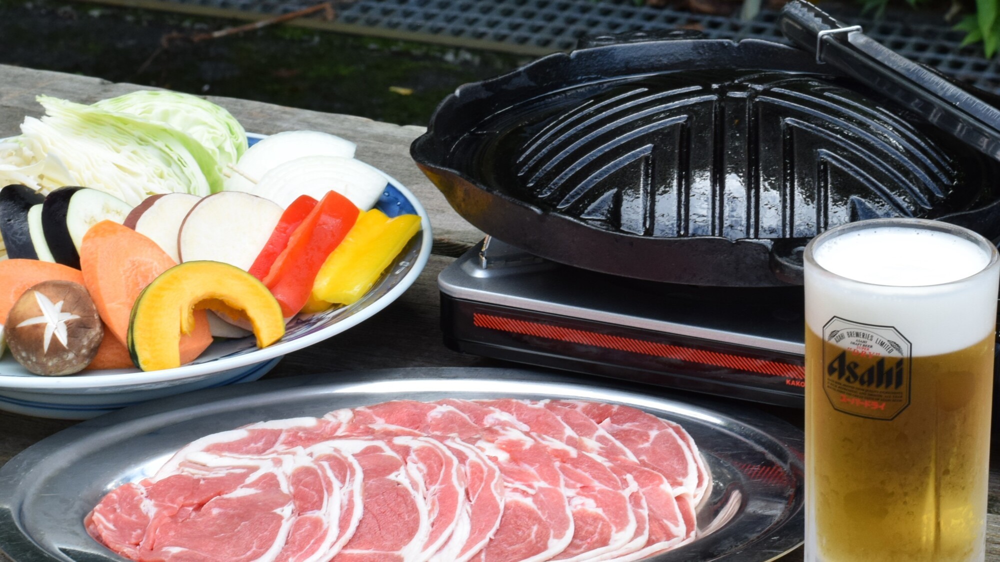 お庭でジンギスカン♪ラム肉180グラムと館内利用券1人500円付！1泊2食プラン