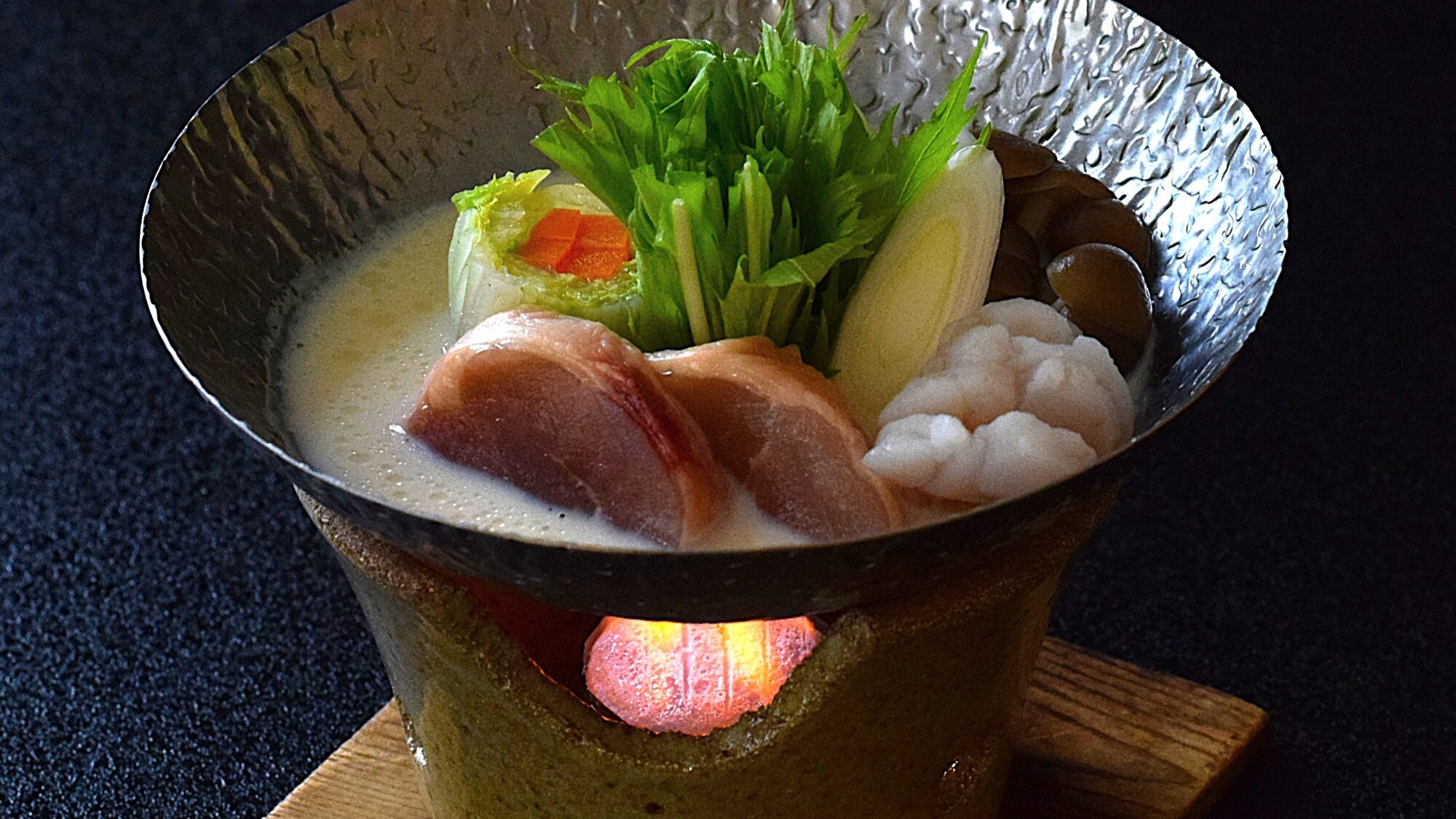 冬B会席　大山どり甘鯛　豆乳鍋