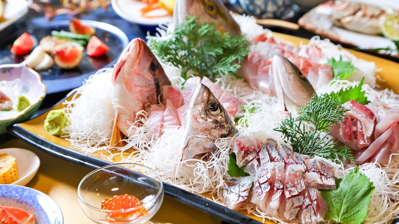 【活魚+冷凍姿ガニ】食いしん坊さん集合！おっちゃんの旨いとこ盛りコース♪（1泊２食付）