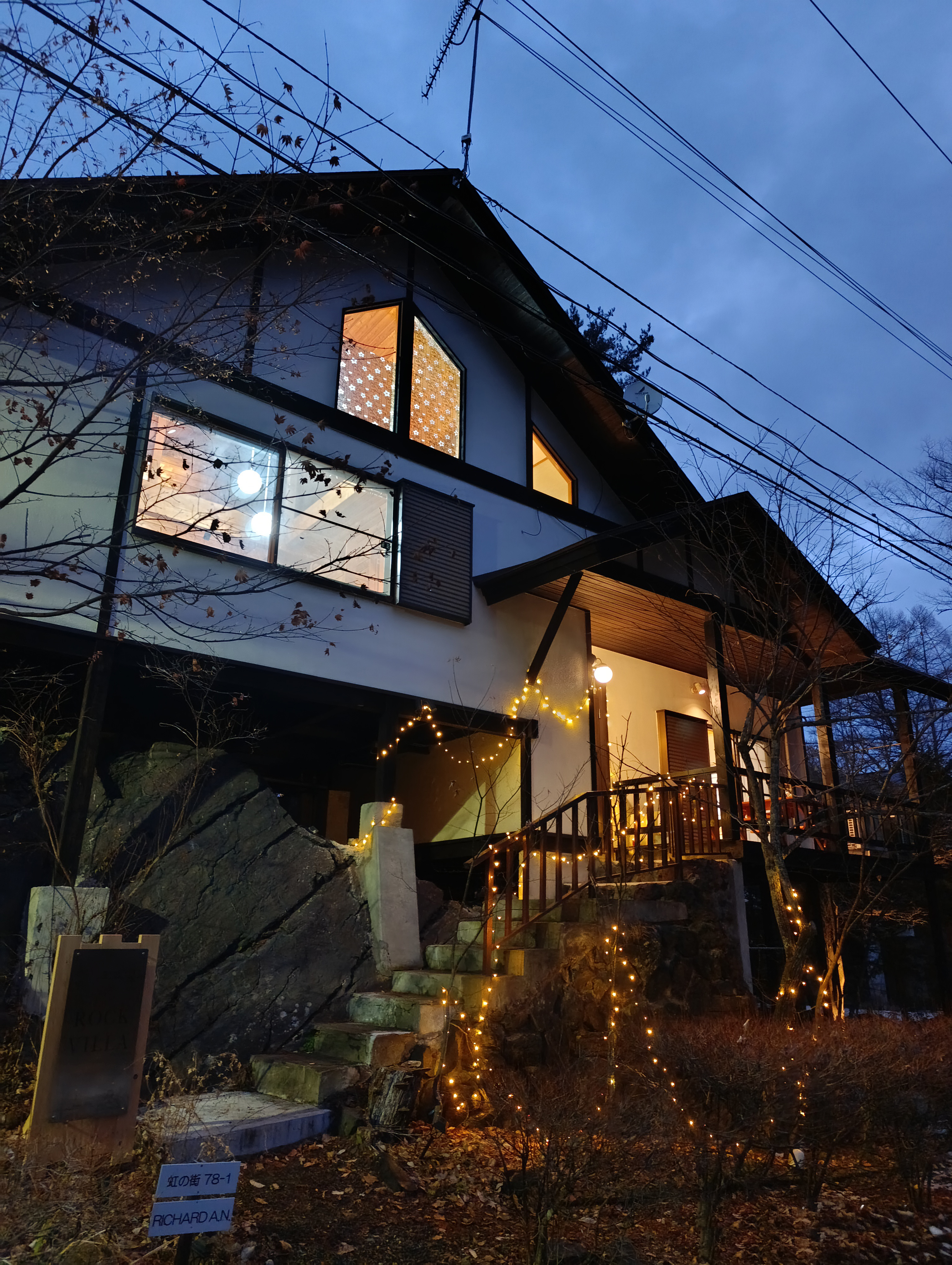 Rock Villa Exterior Night View