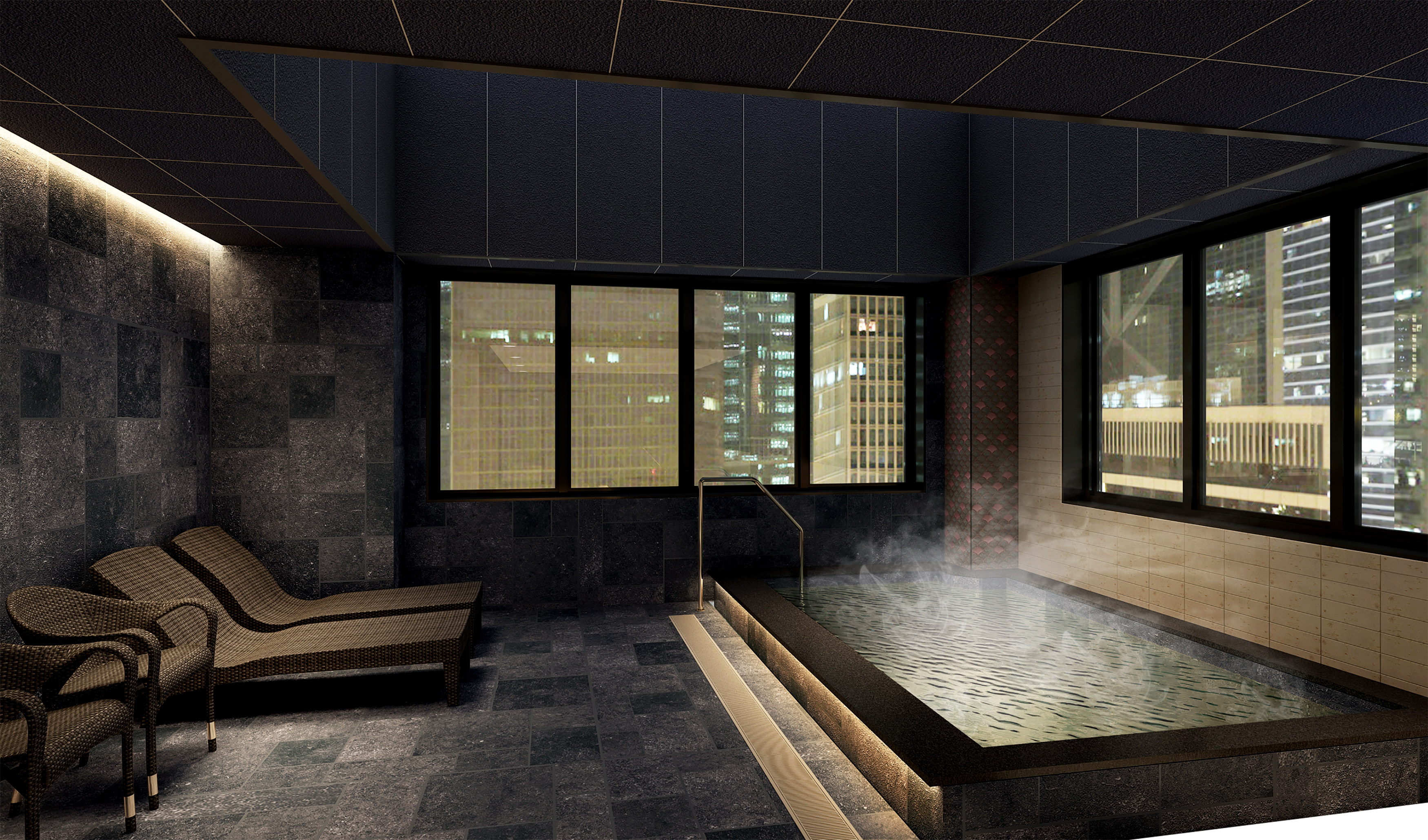 最上階大浴場　サウナ