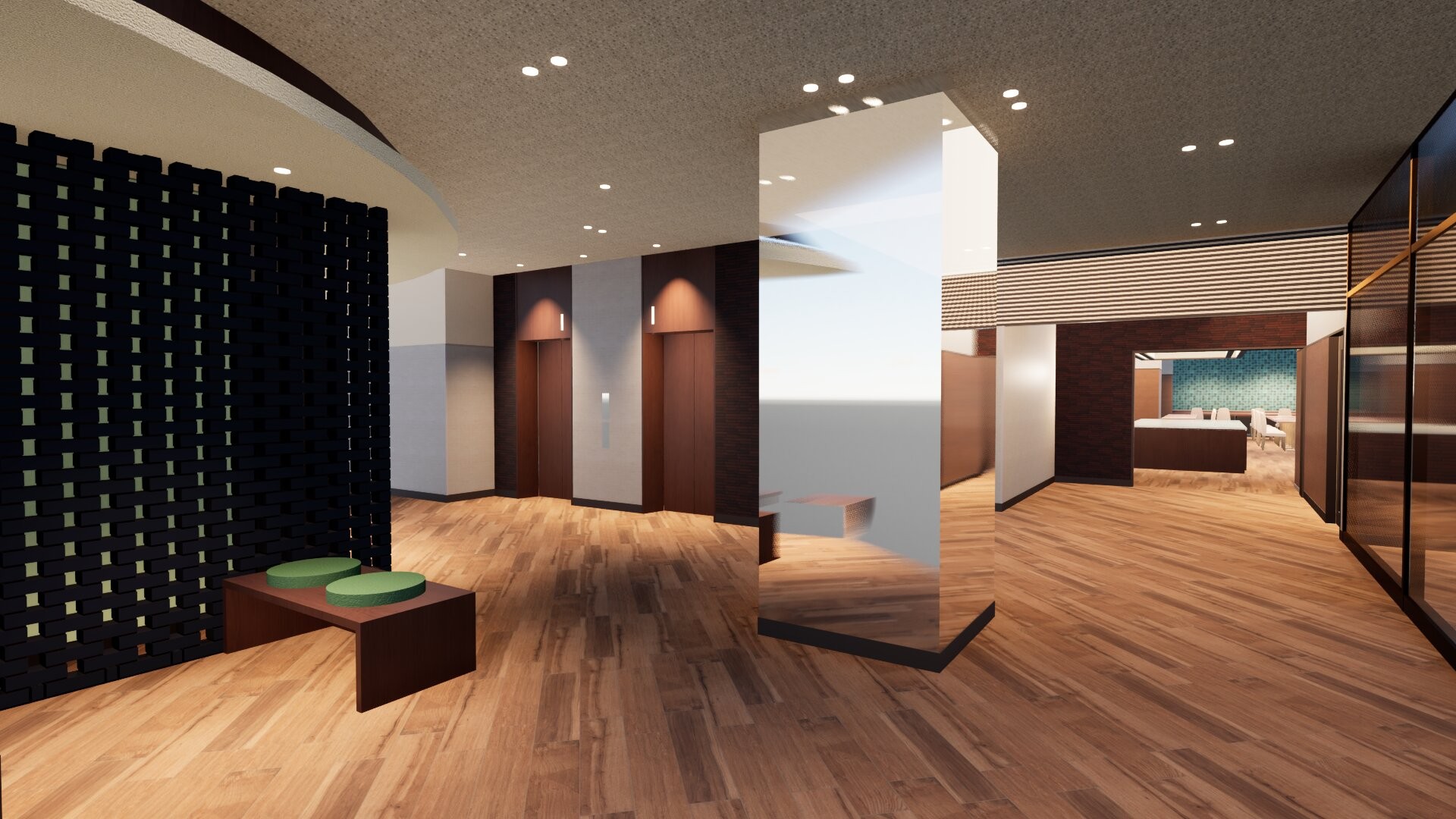 1Fエレベーターホールパース