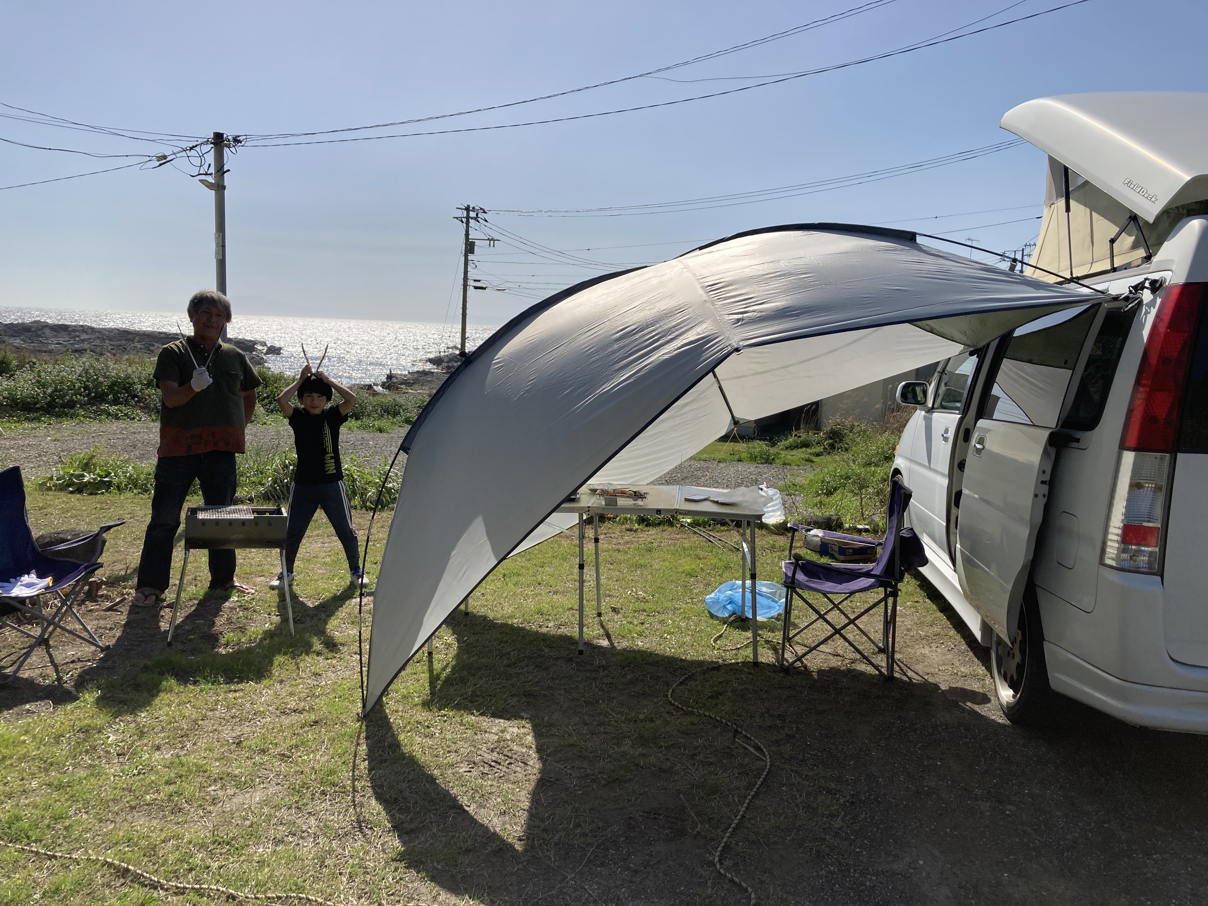 海が見えるオートキャンプ