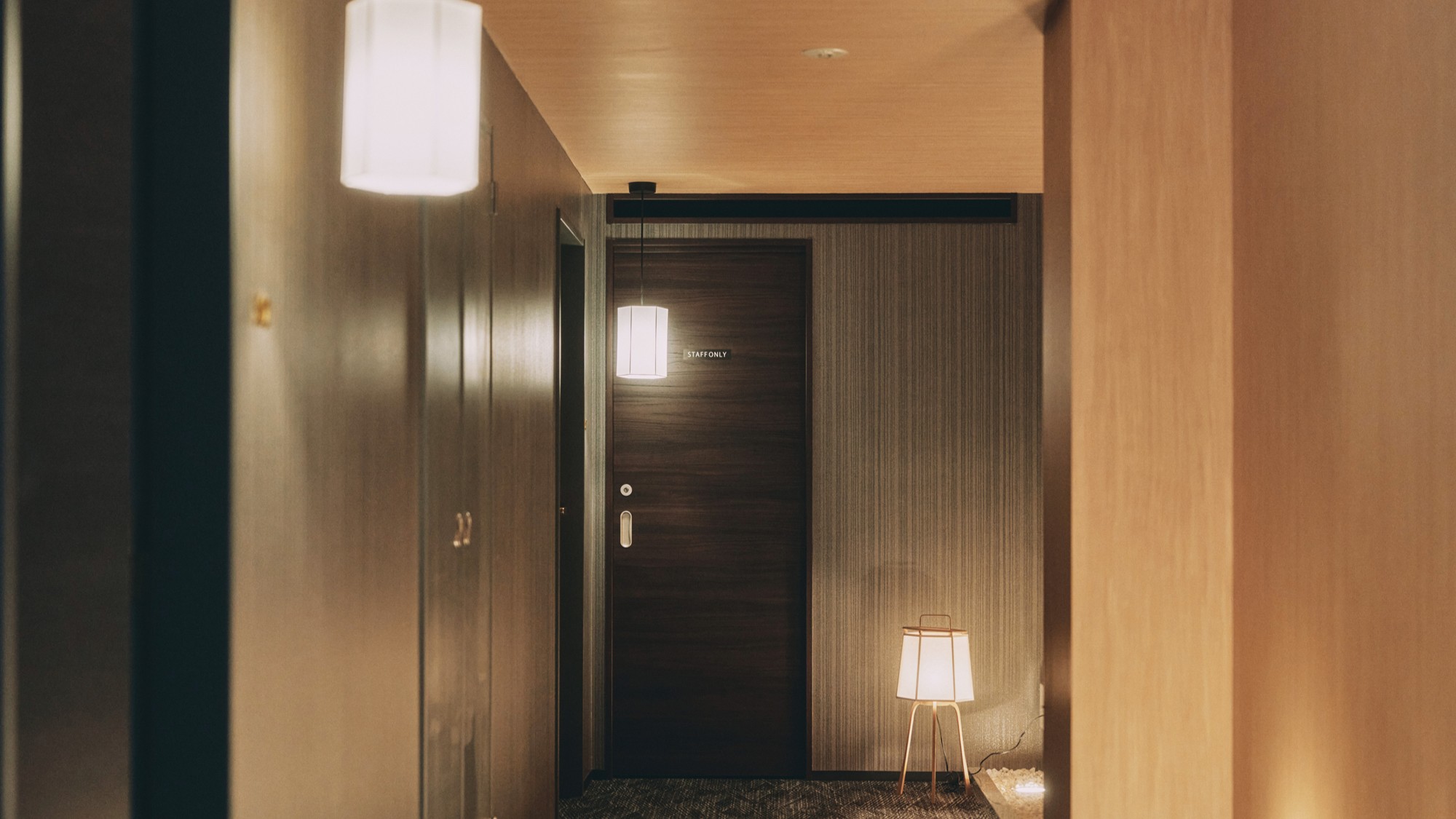 落ち着いた照明に包まれる静かな館内空間