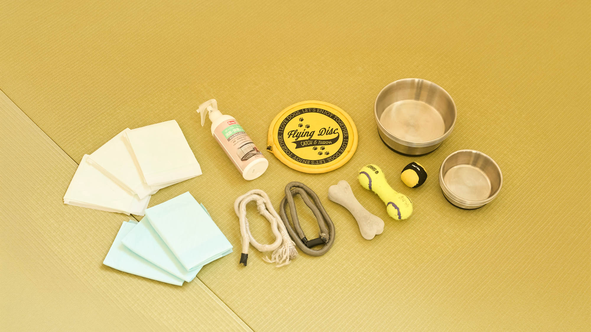 ペット用備品：ワンちゃんグッズが備えてありますのでご自由にお使いください。