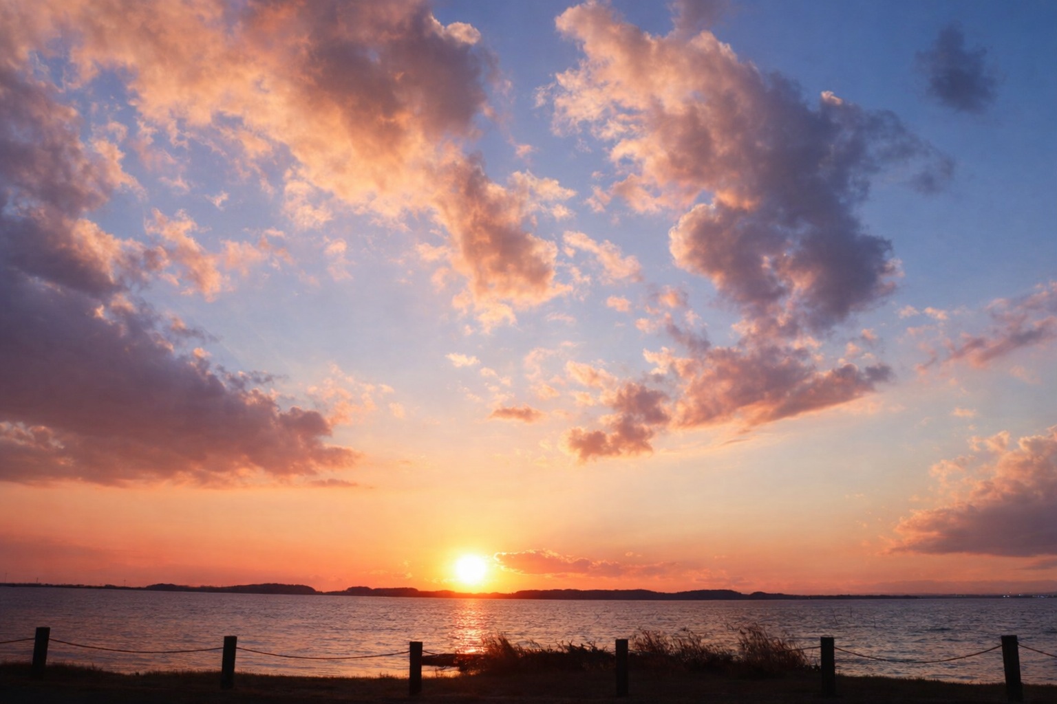 広がる湖と空を染める夕焼けが、心ほどける穏やかな時間を感じさせてくれます。