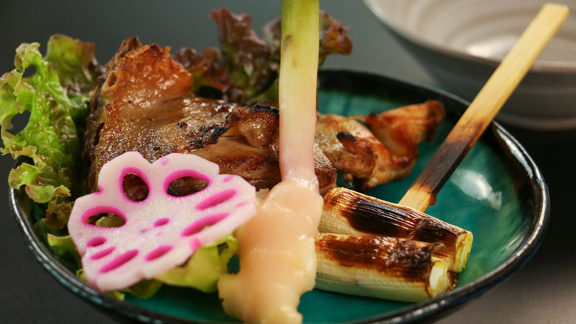 #夕食　奥久慈しゃもの旨みを低温でじっくり閉じ込めた贅沢コンフィ。