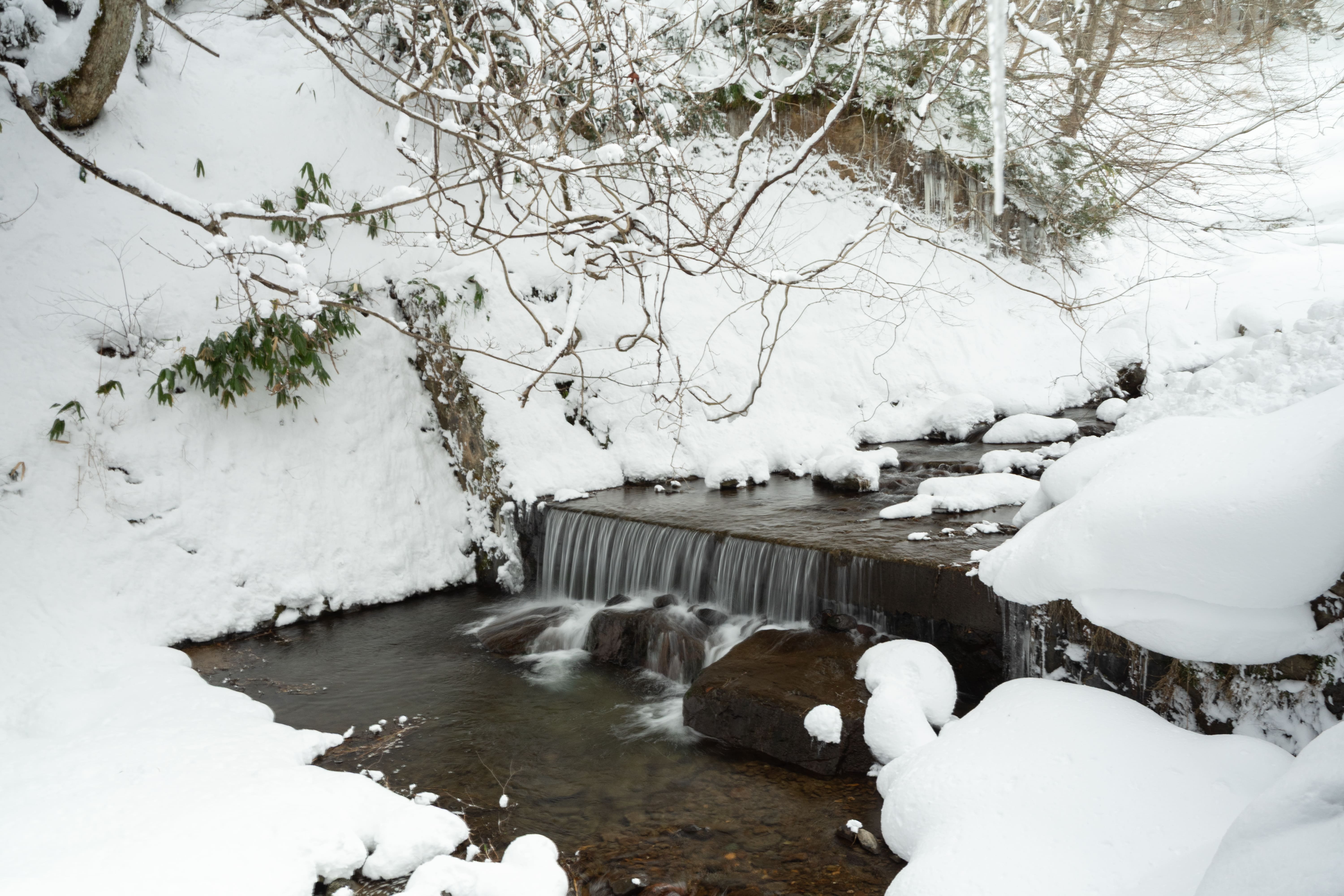 露天風呂から見える雪景色