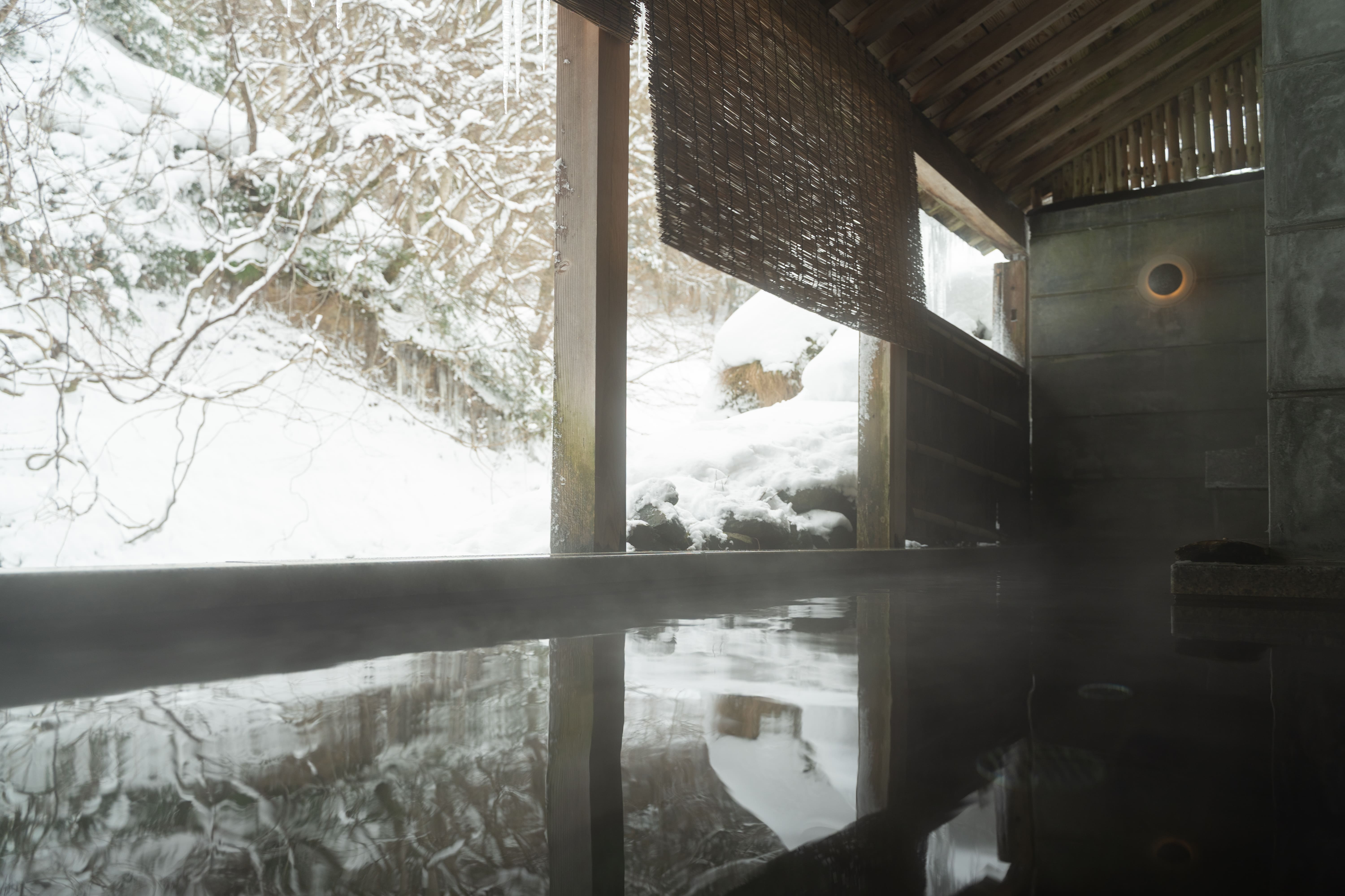 雪景色の露天風呂
