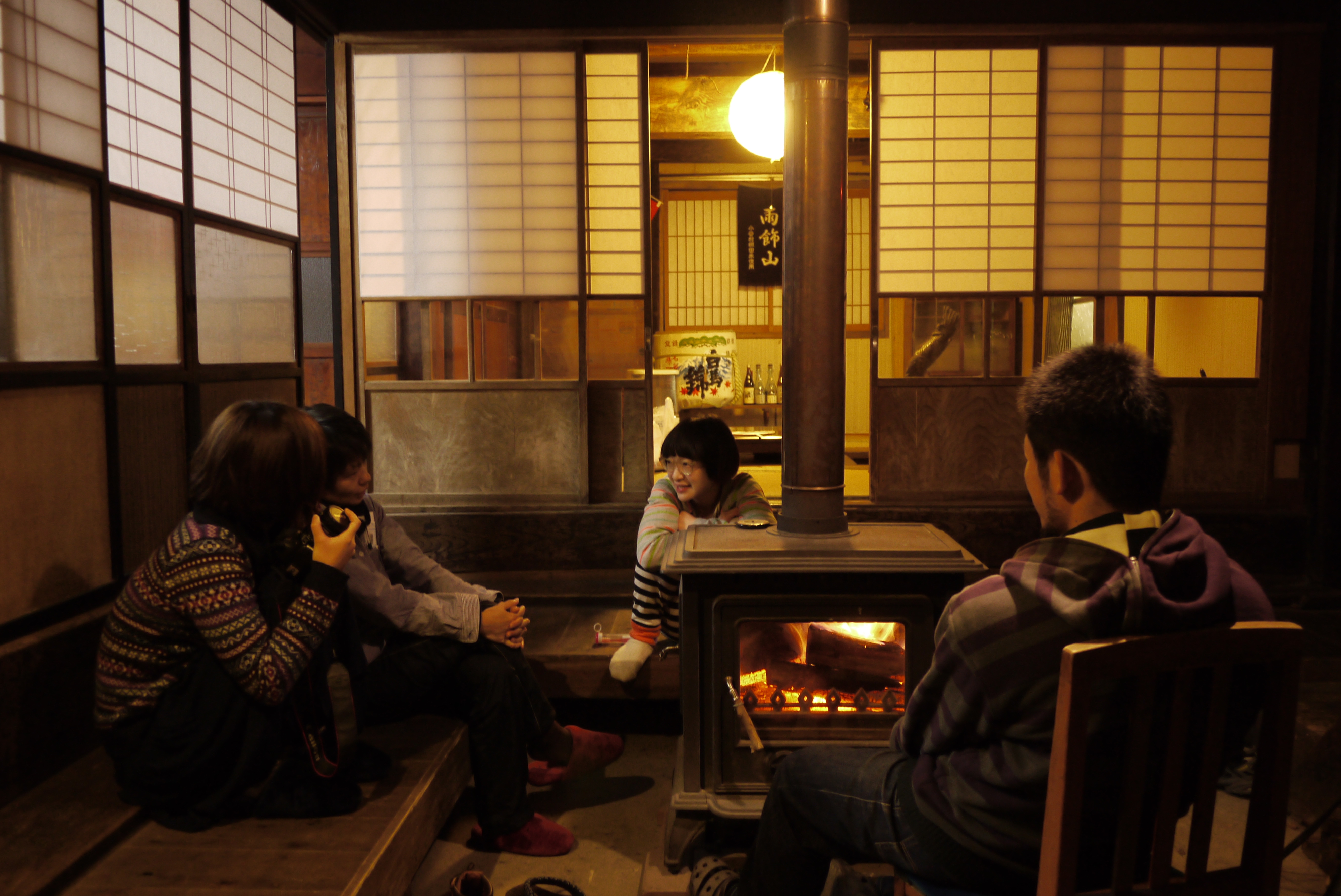 土間の薪ストーブ