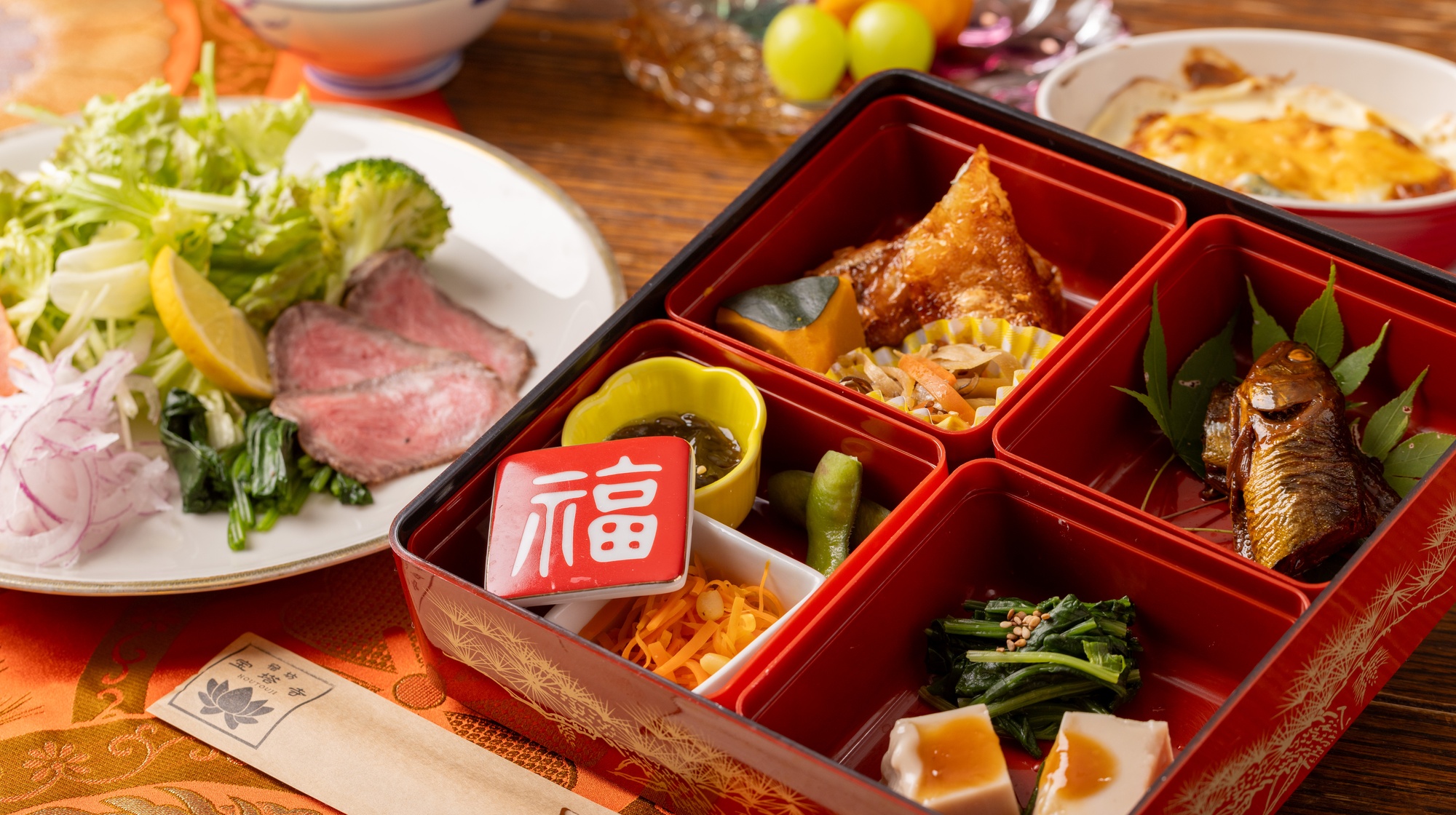 夕食。ディナーセット。