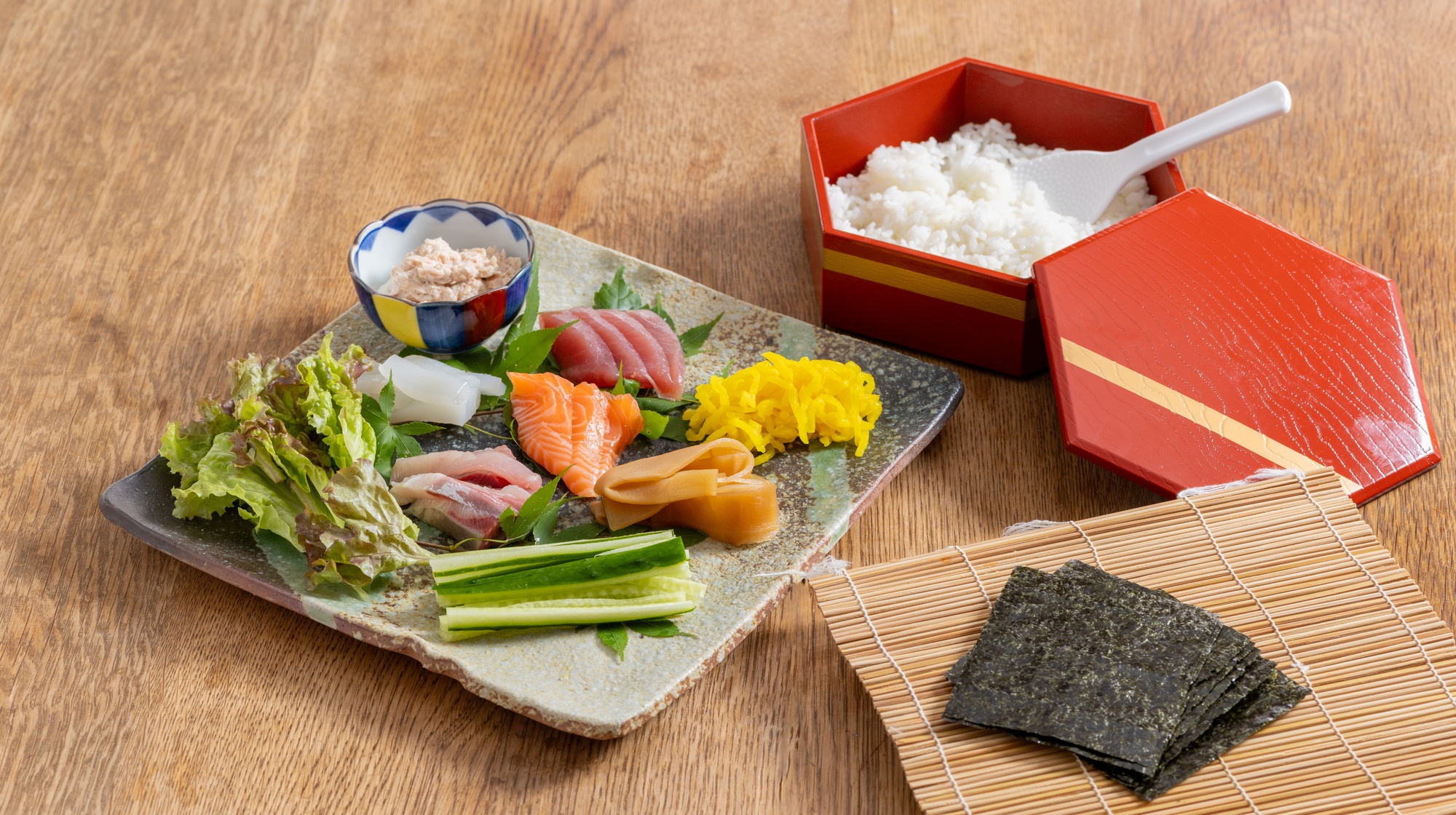 夕食。手巻き寿司。