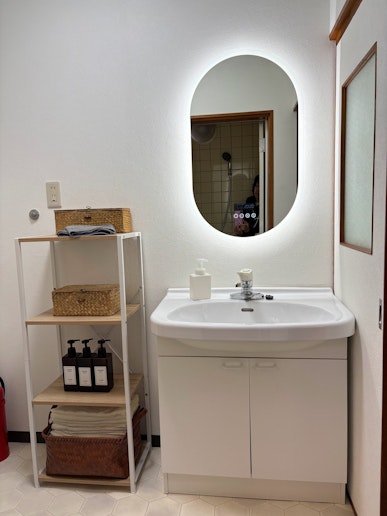 洗面ライト付きミラー