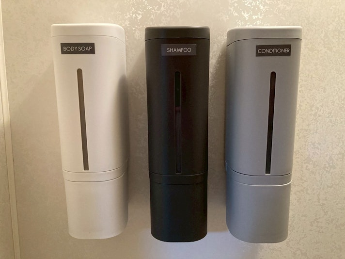 シャンプー、コンディショナー、ボディソープ完備
