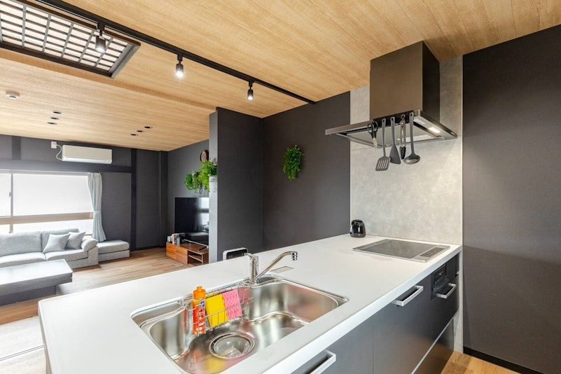 作業が楽々な大きなキッチン。