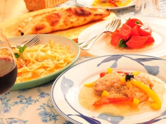 イタリア風家庭料理のディナー