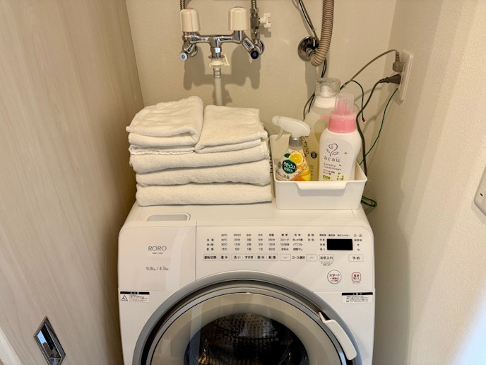 洗濯乾燥機！お洗濯から乾燥までこれ一台で完了です！