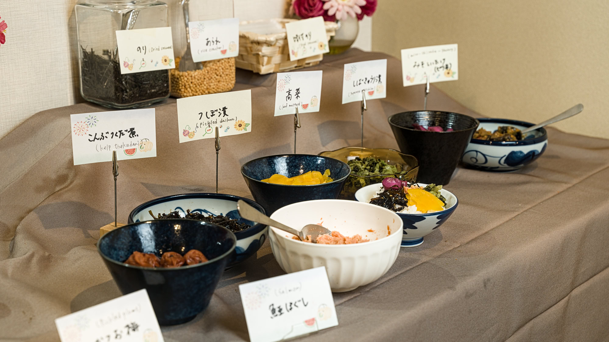 【朝食】お茶漬けバイキング　好きな具材で自由にアレンジ＊