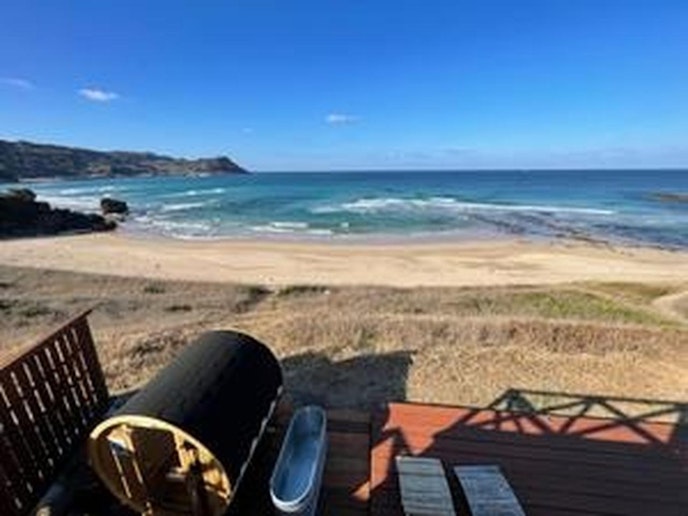 目の前にはプライベートビーチ