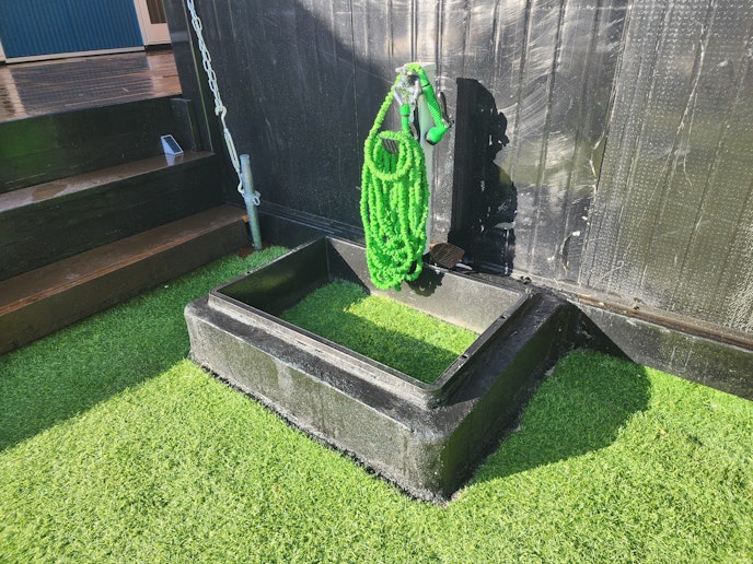 ワンちゃん用の洗い場もお使いいただけます。