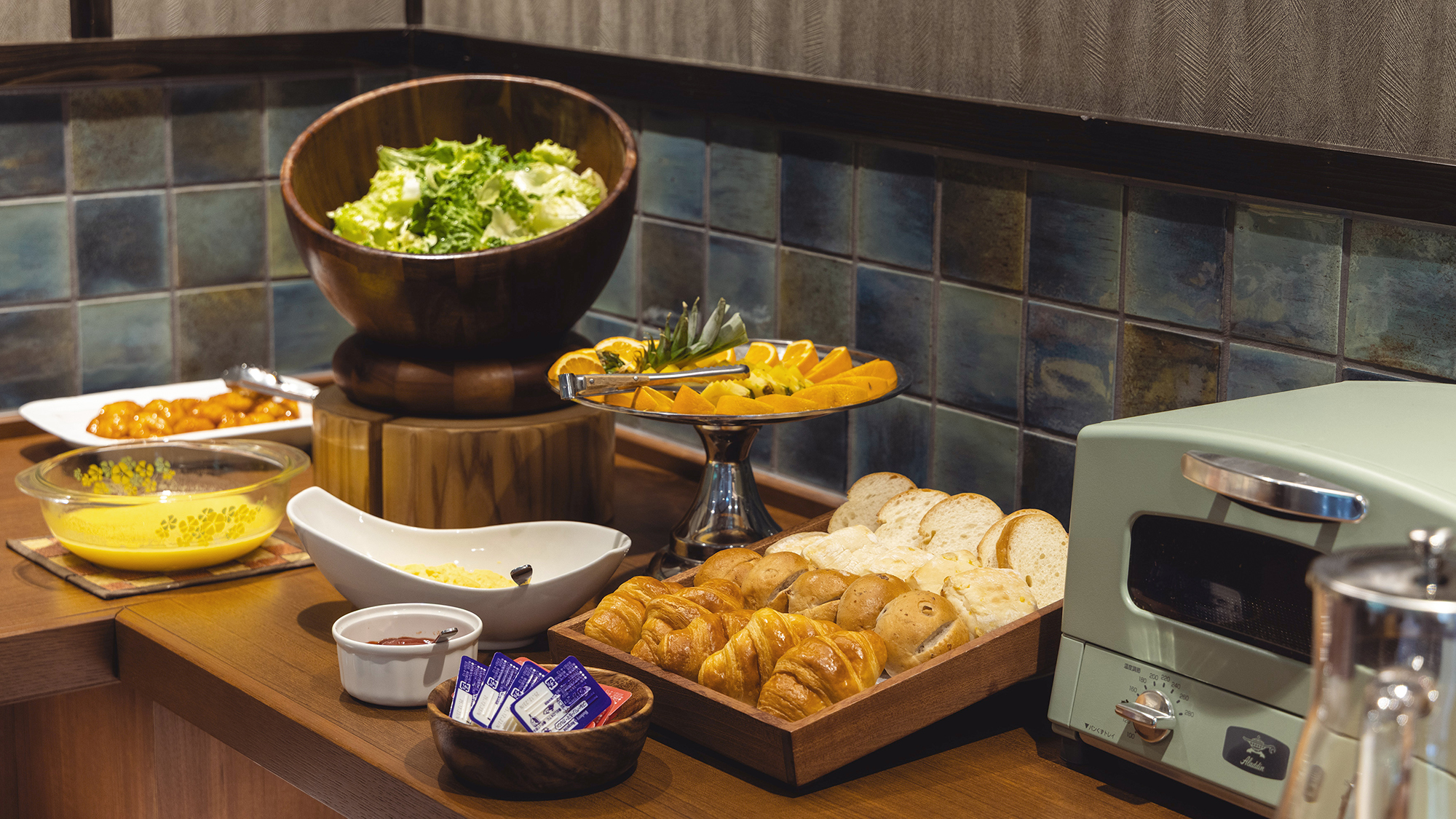 【ご朝食-ハーフビュッフェ】和食派のみならず洋食派の方にも◎「手作り」にこだわったラインナップを