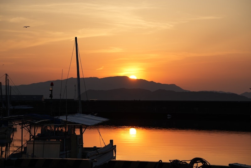 加太の夕陽