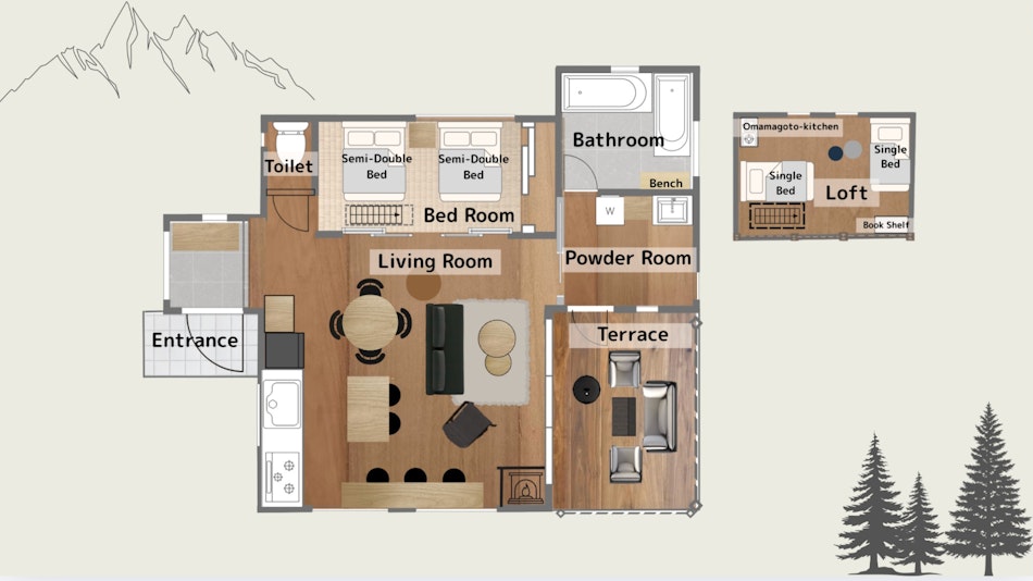 お部屋の全体像をご確認いただける間取り図です。