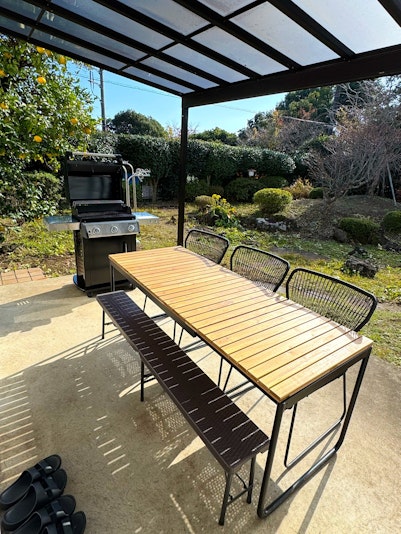 屋根付きBBQテラス