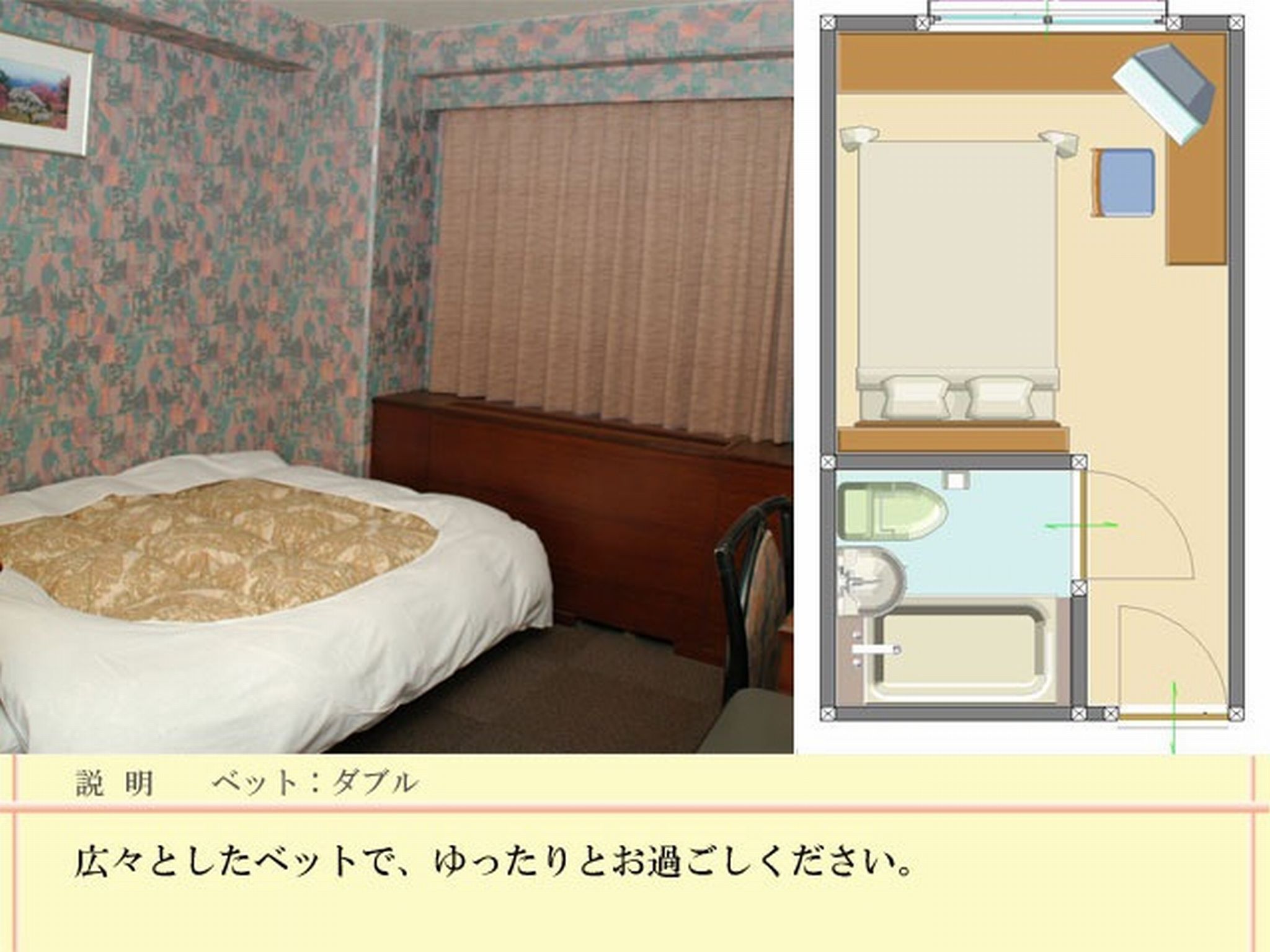 ダブルルーム　素泊まり【カード払いOK】※2泊以上はエコプランになります