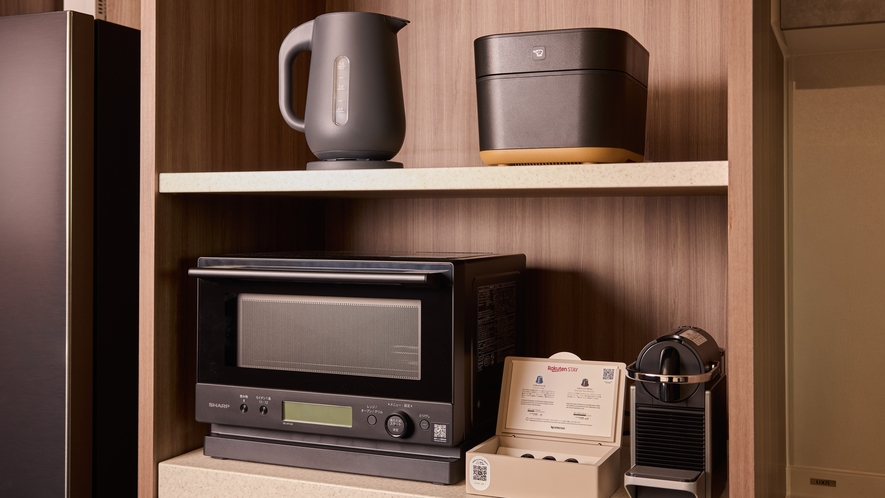 ・【全室共通】電子レンジ・炊飯器・湯沸かしポッド・ネスプレッソ等をご用意
