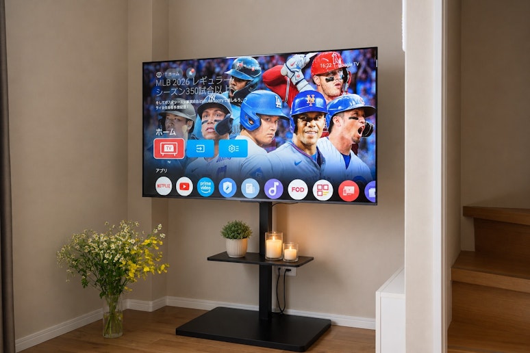 2階:スマートテレビでは、Netflix、Hulu、Amazon Prime Video、Disne