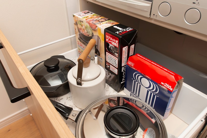 鍋などの調理器具が充実