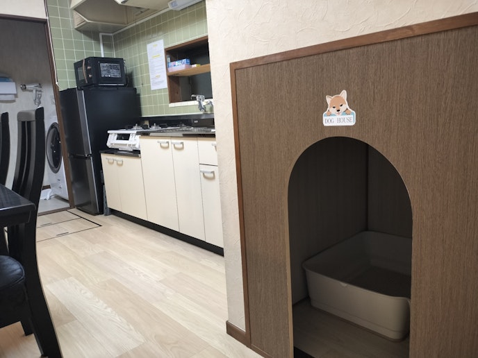 台所脇にもDogハウスあります。