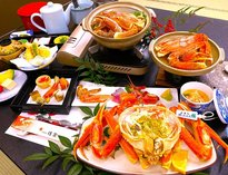 地物茹で松葉蟹1枚付ズワイガニ1.5杯相当使用のカニコース