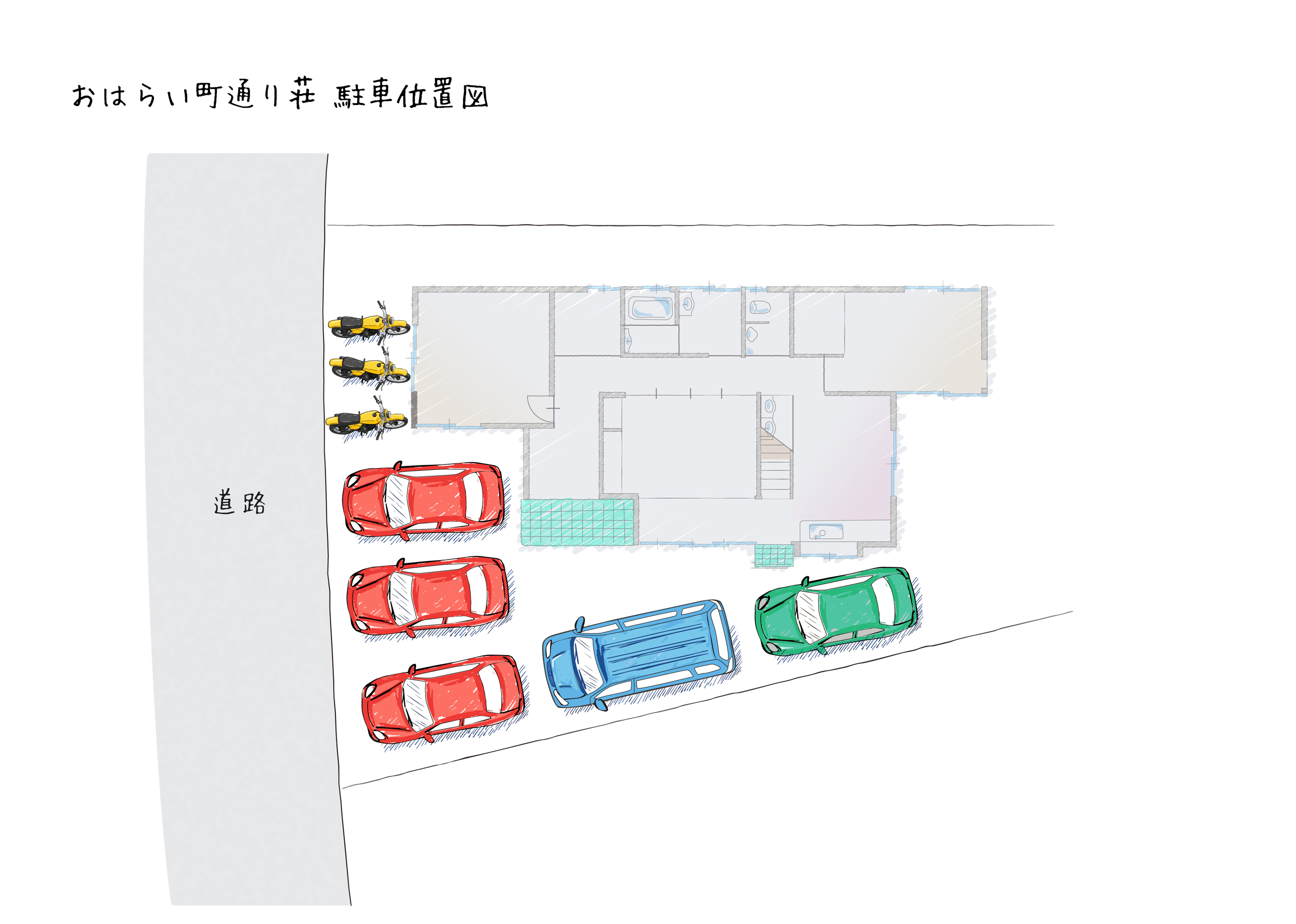 おはらい町通り荘　駐車場図