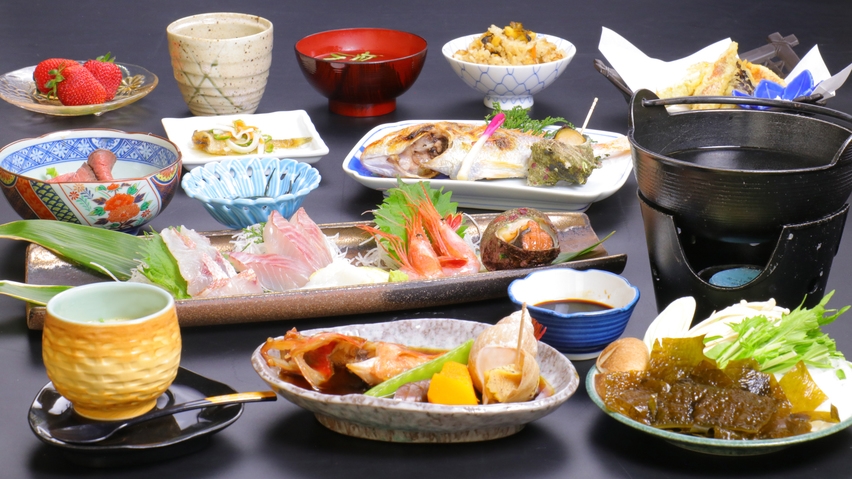 【1泊2食付き・スタンダード会席】主人厳選の旬魚を味わう定番会席♪鮮度自慢の海の幸をたっぷり満喫