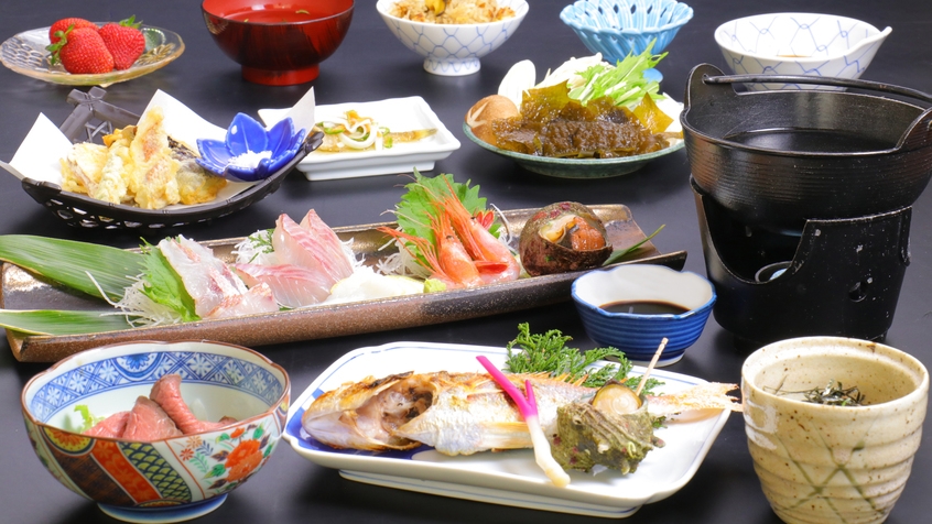 【1泊2食付き・リーズナブル会席】鮮度自慢の海の幸をお腹いっぱい♪日本海の旬味覚をリーズナブルに