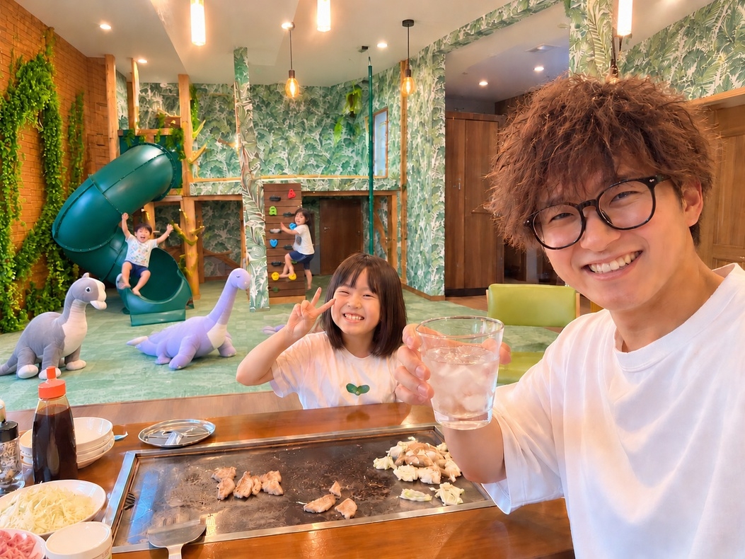 みんなで焼いて、食べて、盛り上がる！恐竜鉄板ダイニング＜２〜６名＞